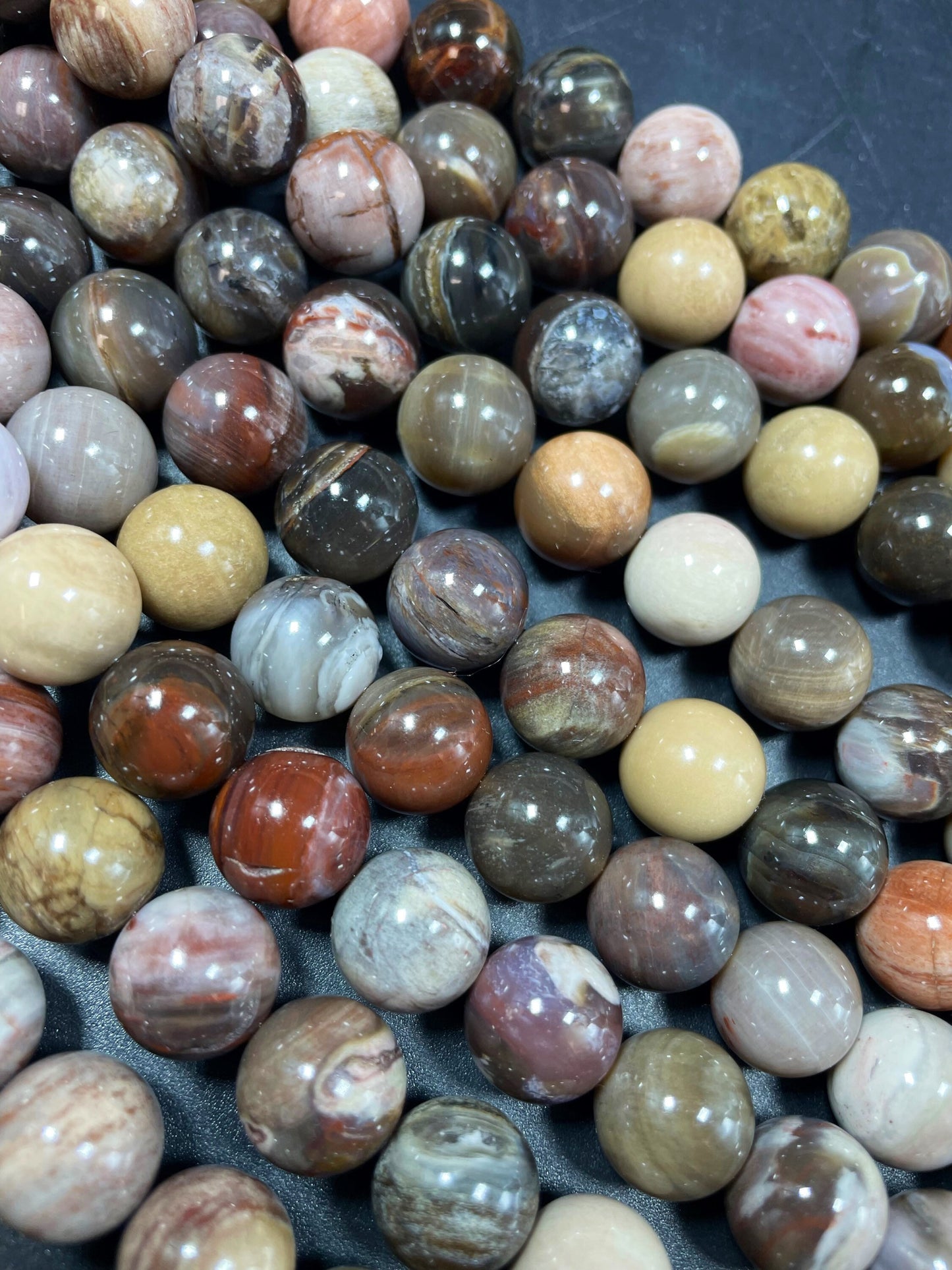 Natural black moonstone bead. 6mm 8mm 10mm 12mm round bead. Natural brown black color gemstone bead. Loose stone bead. Full strand 15.5”