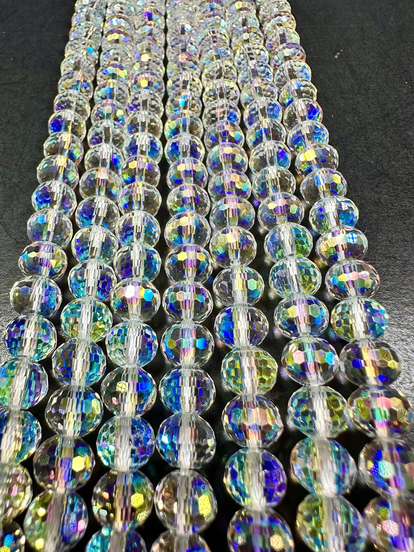 AAA High Quality Iridescent Crystal Bead Faceted 7x5mm Rondelle Shape Beads. Gorgeous Rainbow Flash Beads Great Quality Full Strand 15.5"
