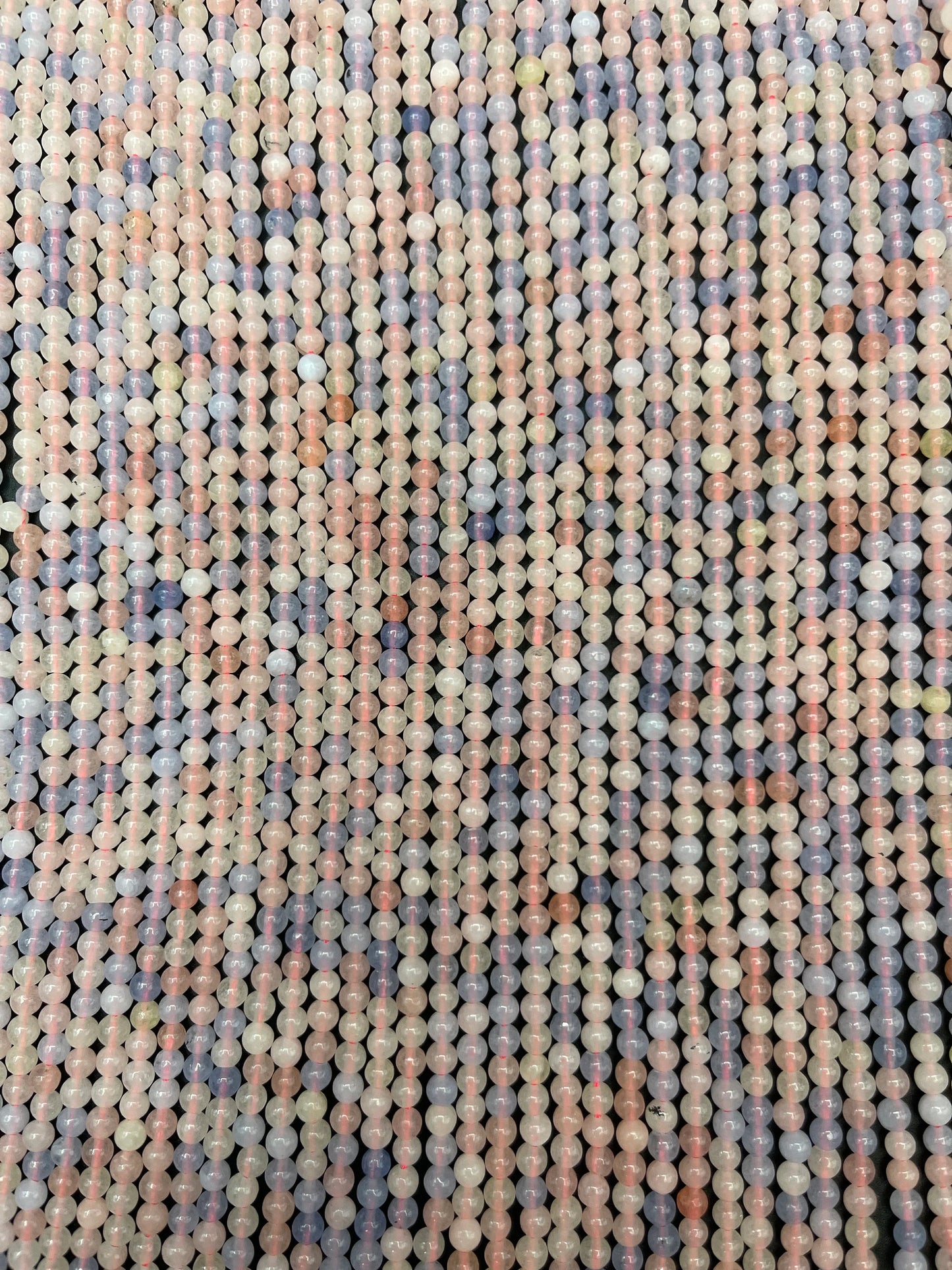 Natural morganite stone bead. 4mm round bead. Gorgeous natural pink color morganite gemstone bead. 15.5” strand