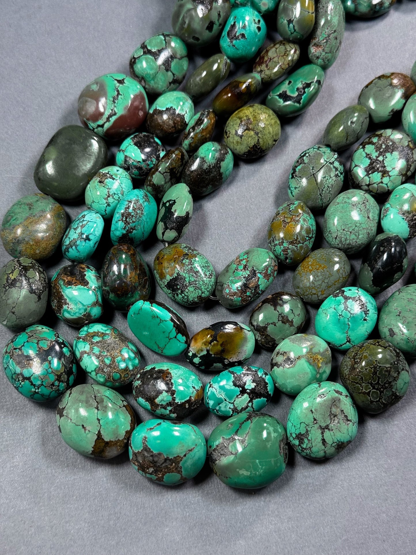 Natural Turquoise Gemstone Bead. Gorgeous Natural Oval Shape. 100% Natural Blue Turquoise Bead. Excellent Quality. Full Strand 15.5”