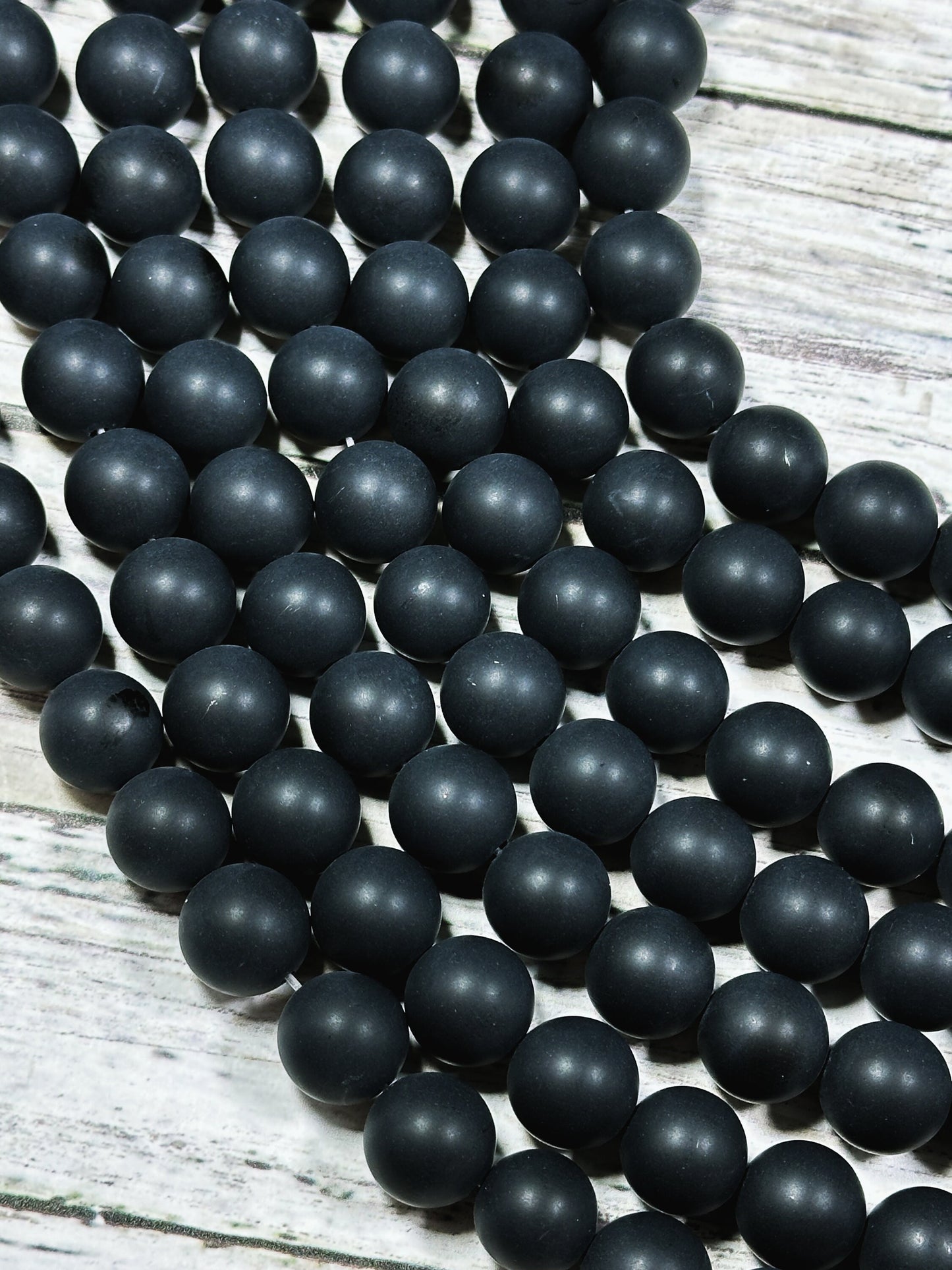 AAA Natural Matte black onyx beads . 4mm 6mm 8mm 10mm 12mm Round beads . smooth round bead . Gorgeous matt finished black onyx bead . 15.5”