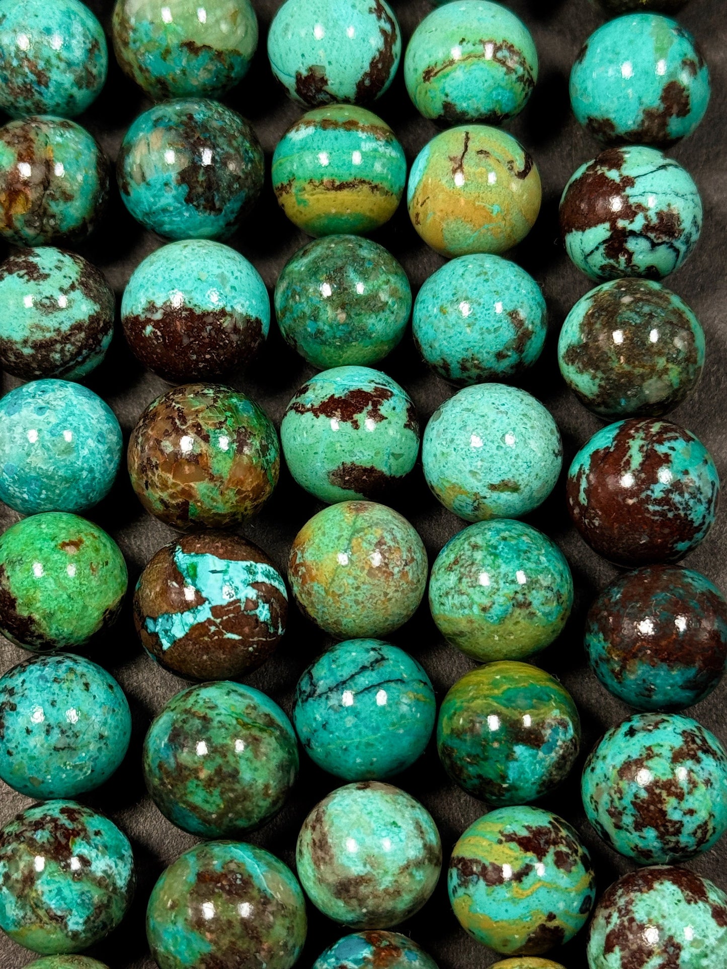 AA+ Natural turquoise gemstone bead . gorgeous Natural blue turquoise round beads . excellent quality . full strands 15.5”