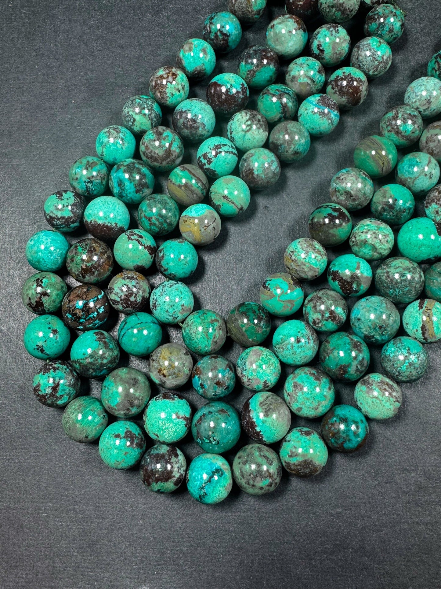 AA+ Natural turquoise gemstone bead . gorgeous Natural blue turquoise round beads . excellent quality . full strands 15.5”