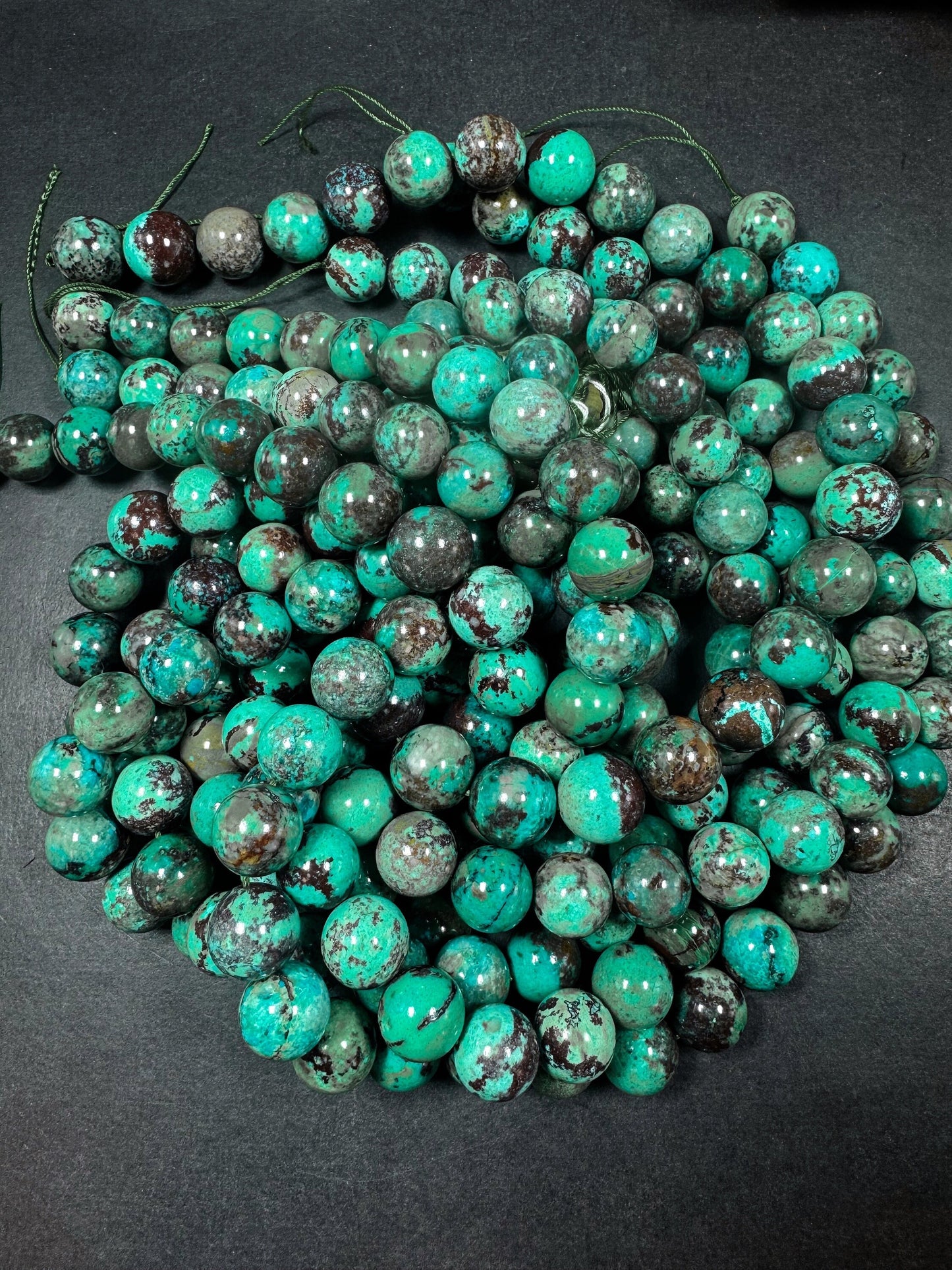 AA+ Natural turquoise gemstone bead . gorgeous Natural blue turquoise round beads . excellent quality . full strands 15.5”