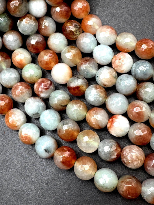 Natural multi color jade gemstone bead. round shape stone bead. unique purple gold color jade bead. excellent quality. full strand 15.5