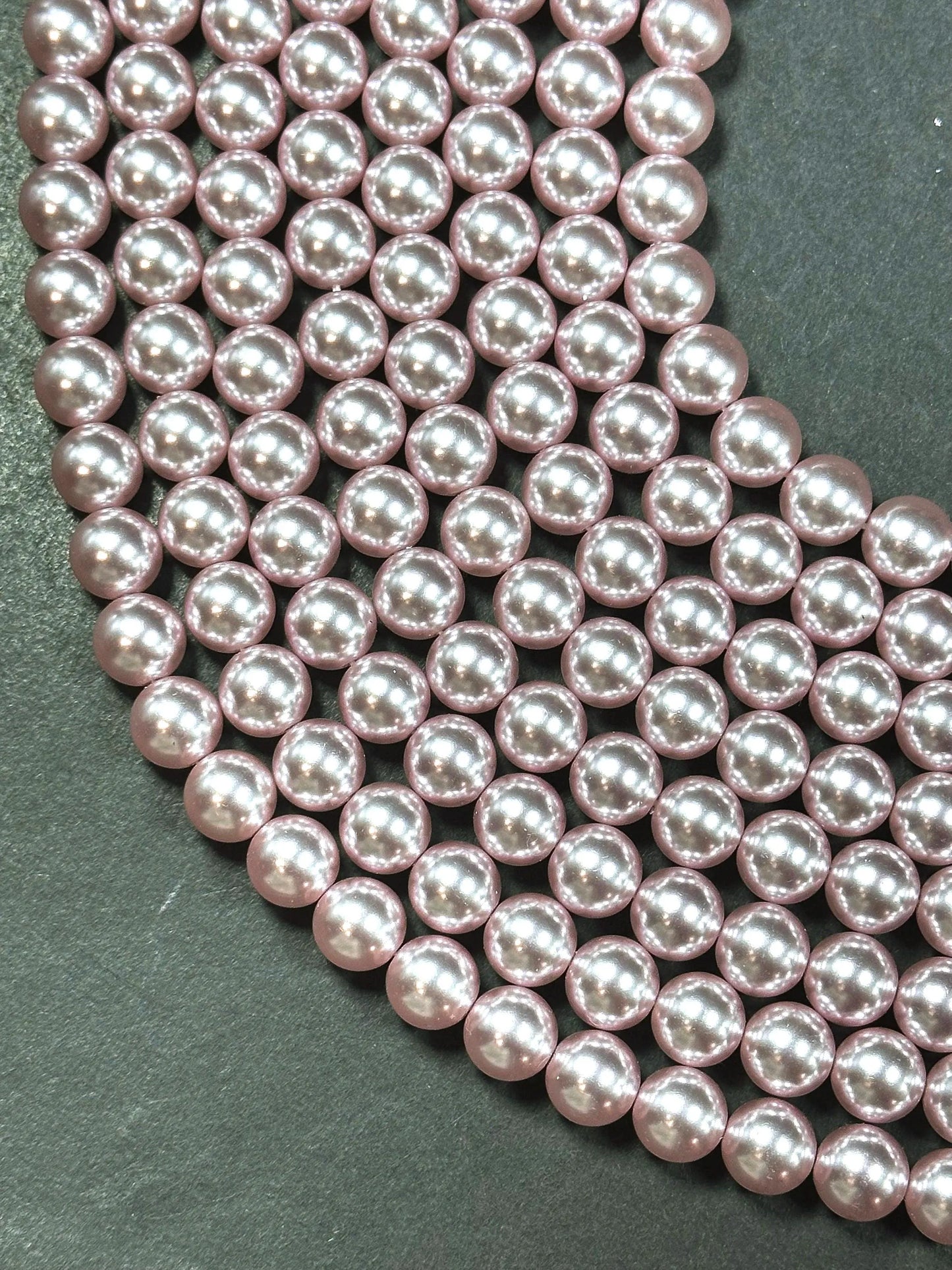 Chinese Swarovski Pearl Crystal Beads 4mm 6mm 8mm 10mm 12mm Round Bead, Beautiful Mauve Swarovski Crystal Pearl Round Swarovski Pearls 15.5"