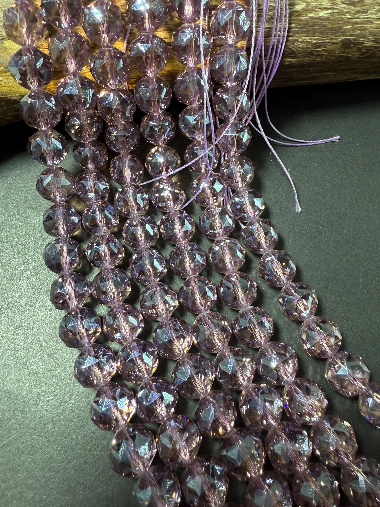 Beautiful Chinese crystal.Faceted Round shape bead. Gorgeous lavender colored glass crystals, great quality crystal full strand
