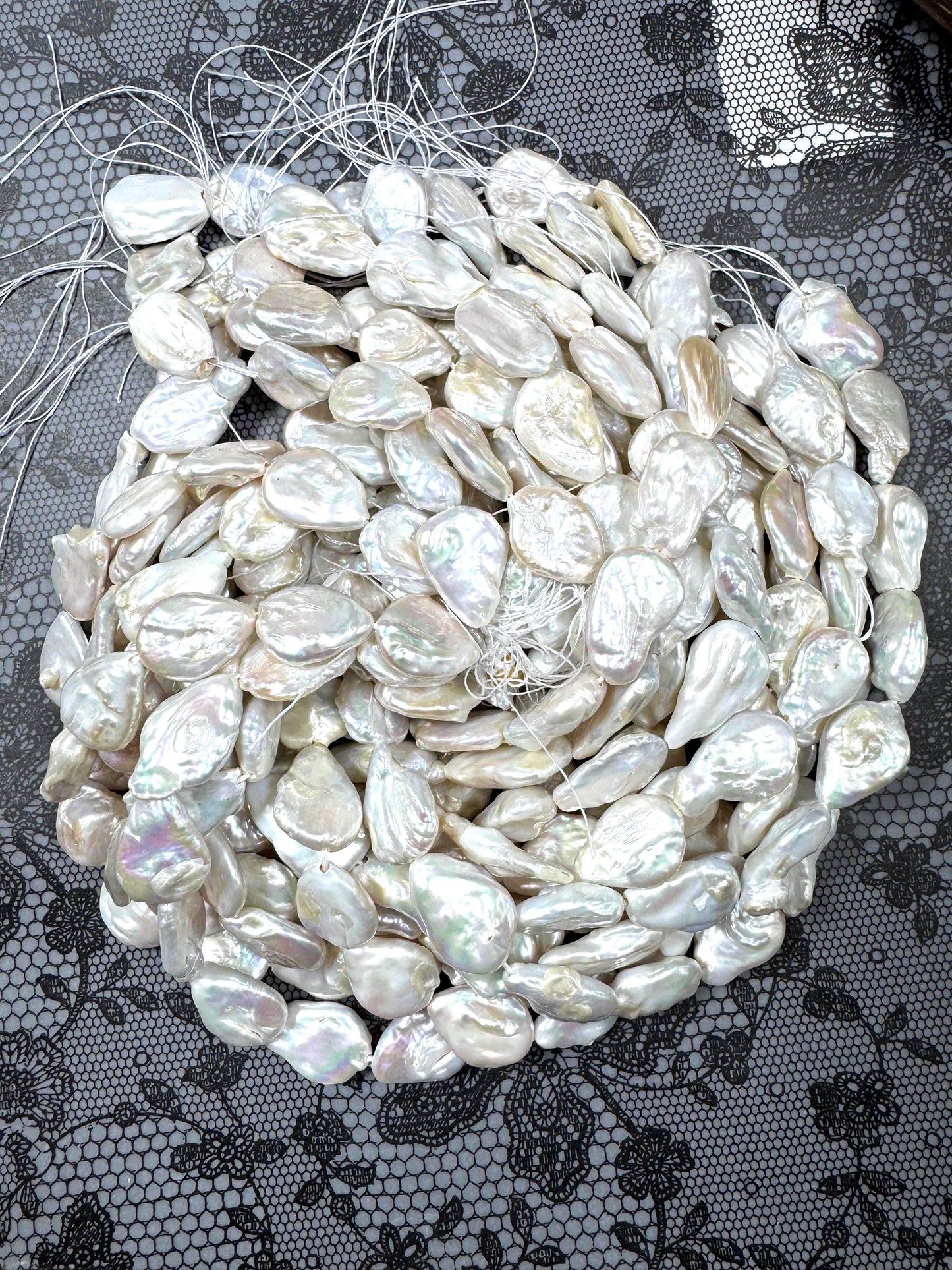 Natural fresh water pearls bead. teardrop shape . beautiful Natural white color pearls beads . nice quality . full strand .