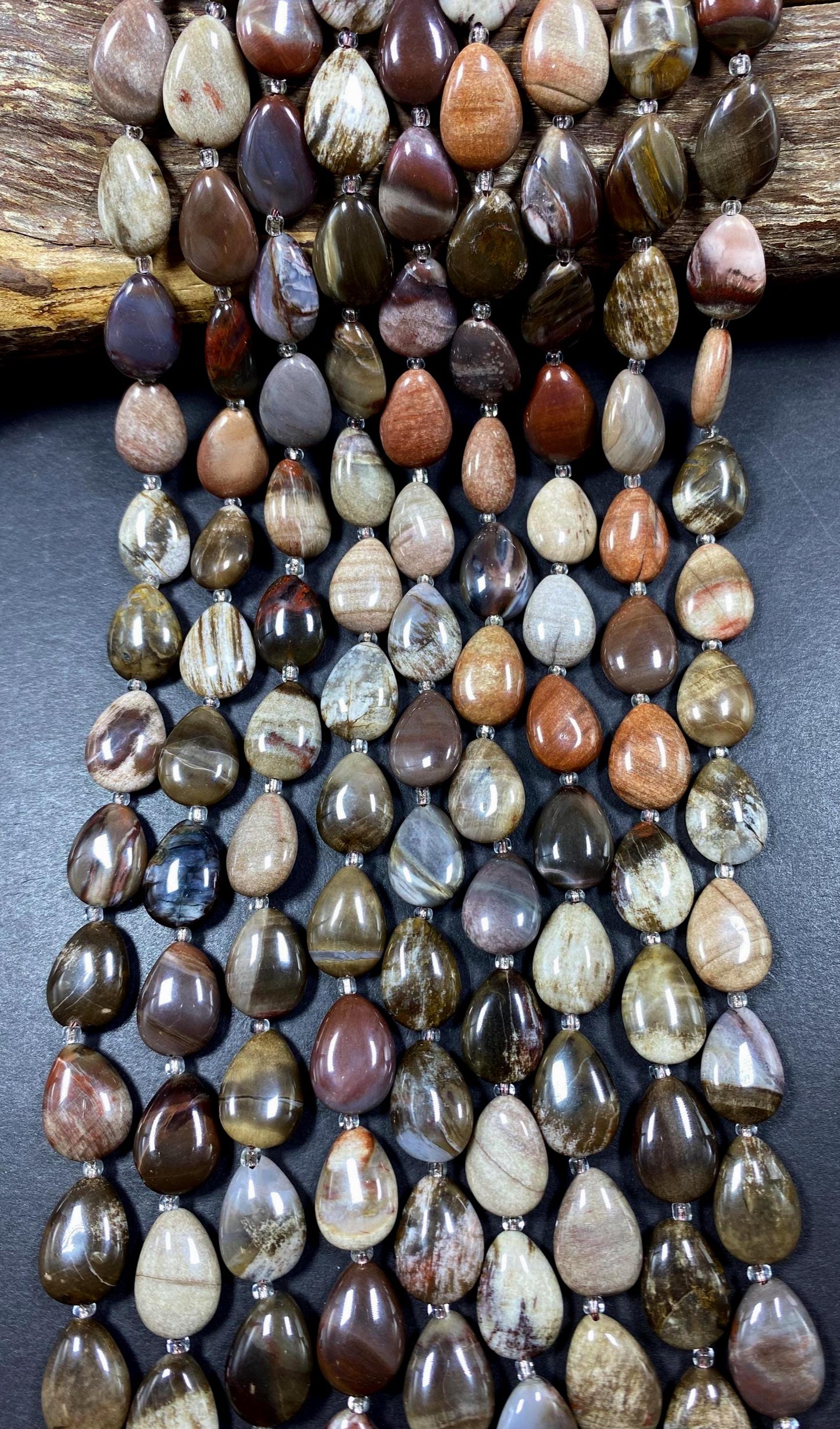 Black Moonstone Gemstone Bead 12x16mm Teardrop Shape Bead, Beautiful Natural Black with Brown Color Gemstone Beads, Full Strand 15.5"