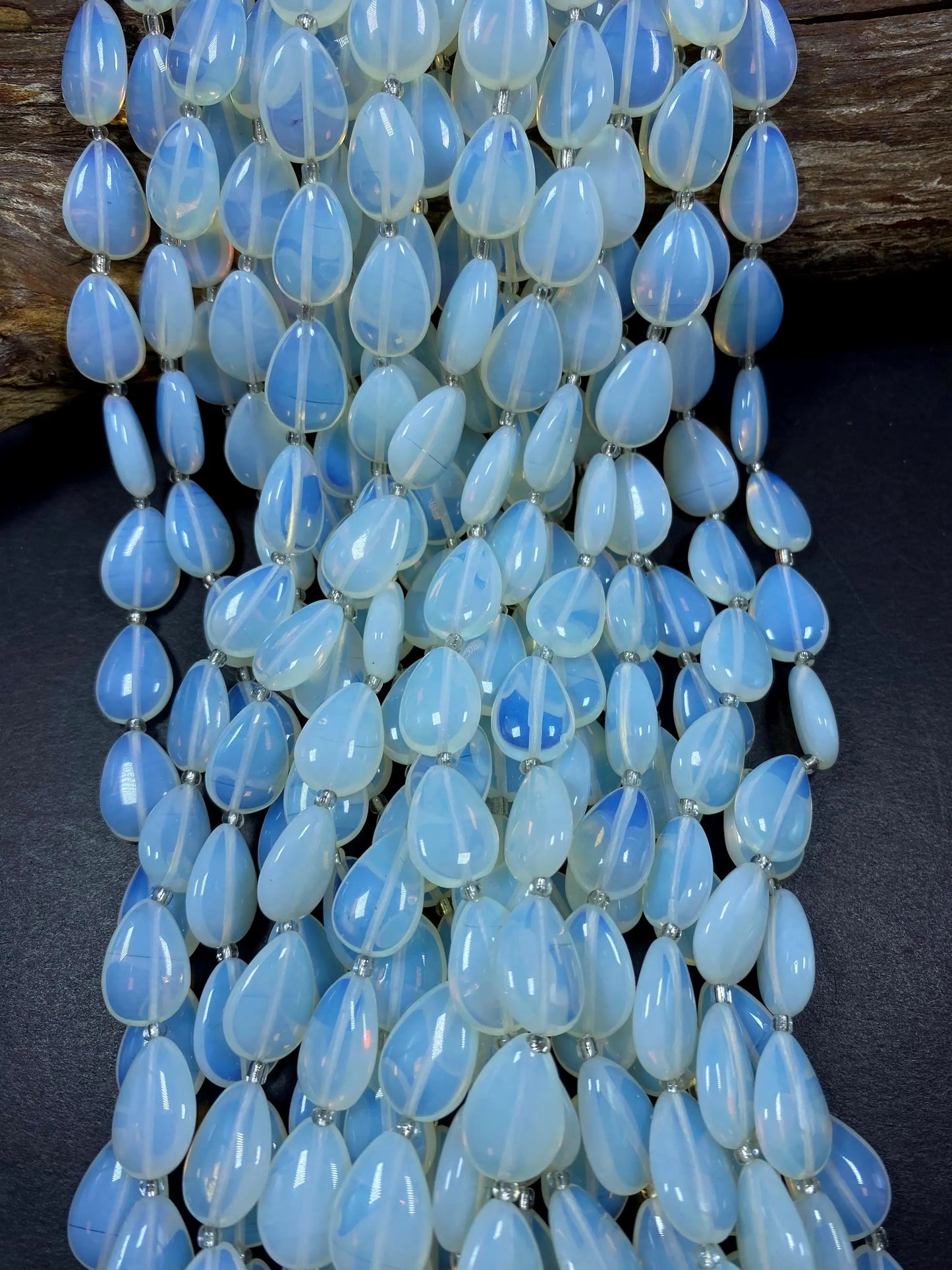 Natural Opalite Gemstone Bead 13x17mm Teardrop Shape, Beautiful Natural Opalite Gemstone Bead Great Quality Full Strand 15.5"