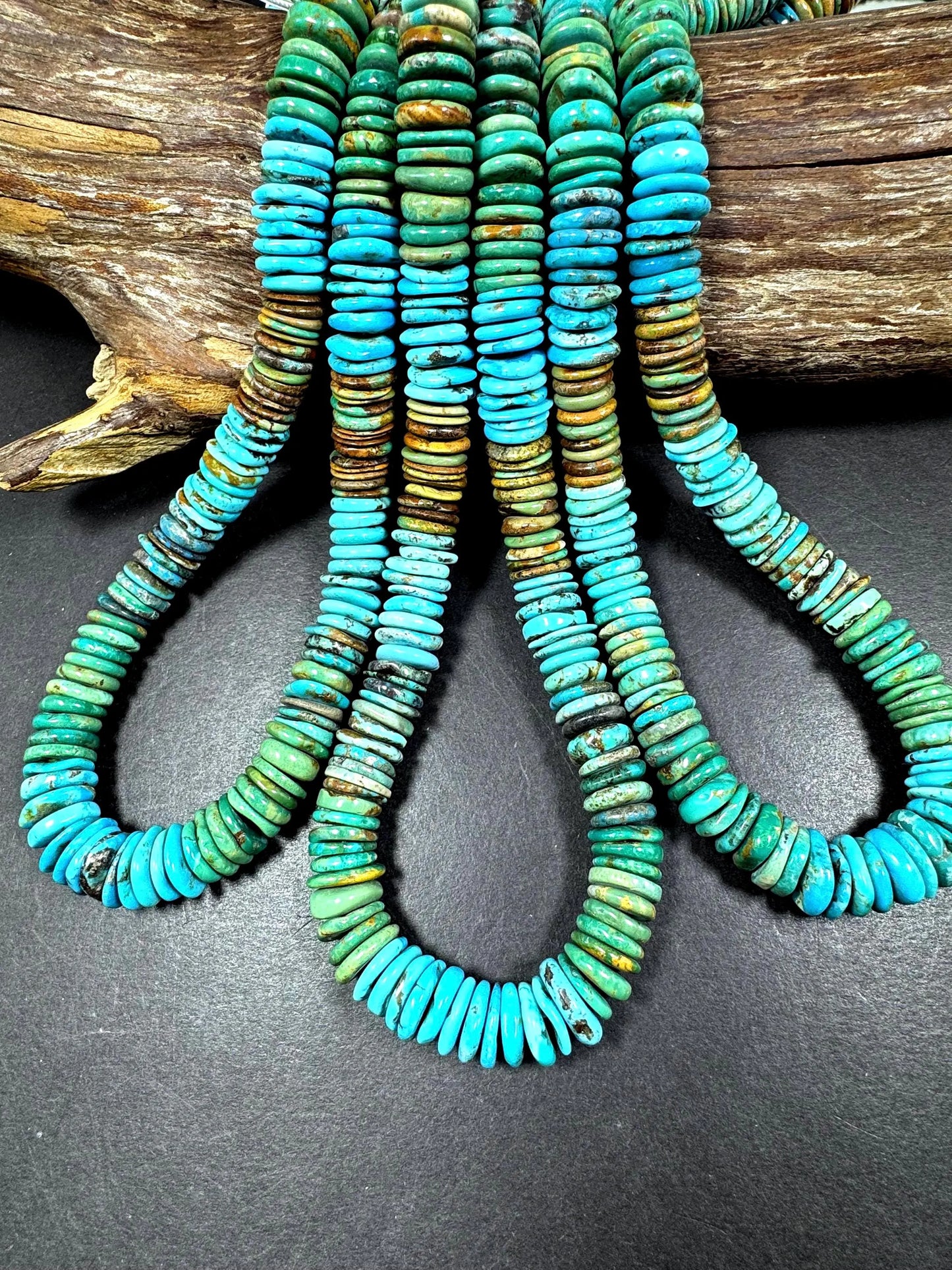 AA 100% Natural turquoise gemstone bead . Roundell Shape . gorgeous blue turquoise natural color . excellent quality . full strand 15.5”