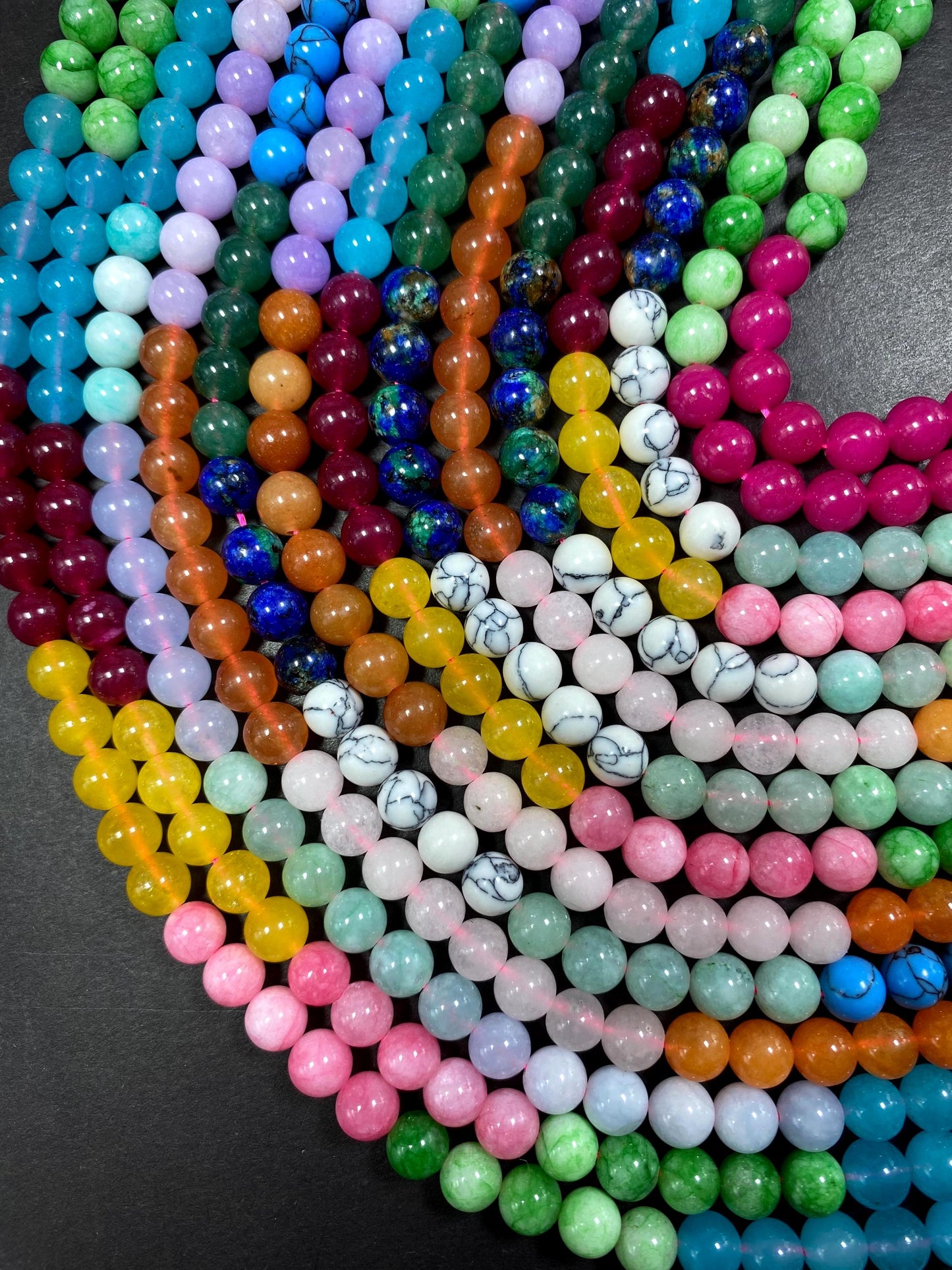 Multi-Color Jade Gemstone Beads, Gorgeous 8mm Round shape Jade Gemstone Beads, Great Quality Full Strand 15.5