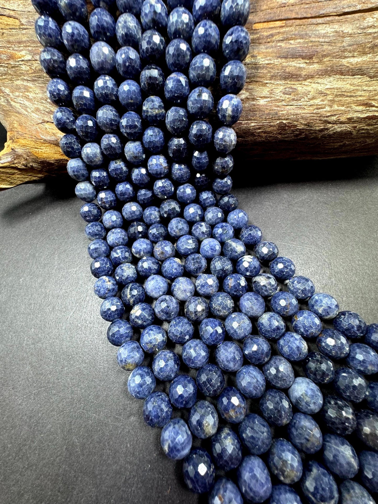 AA Natural  sapphire gemstone bead .faceted round bead . Beautiful natural blue sapphire gemstone bead . Excellent quality Full strand 15.5”