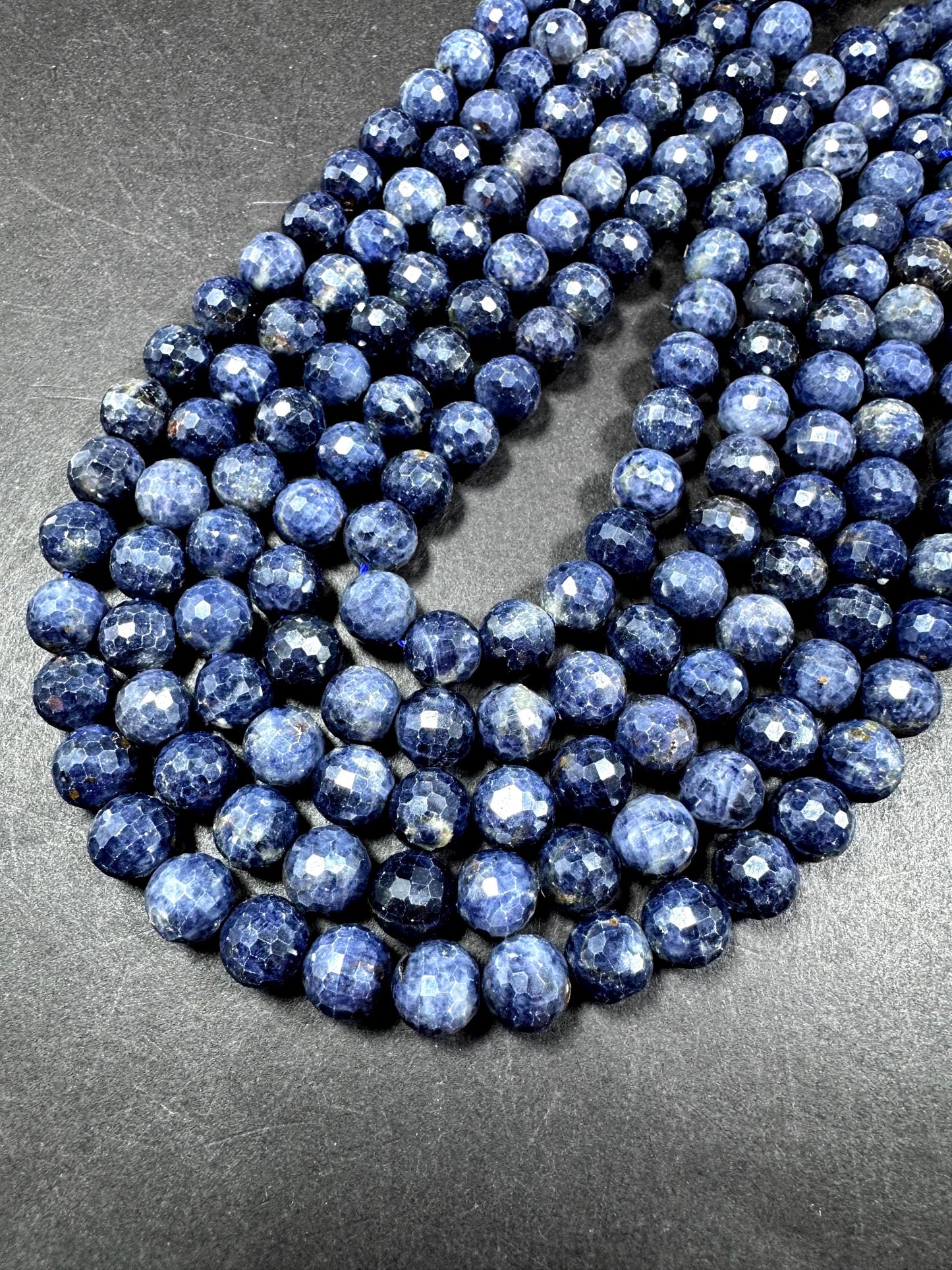 AA Natural  sapphire gemstone bead .faceted round bead . Beautiful natural blue sapphire gemstone bead . Excellent quality Full strand 15.5”
