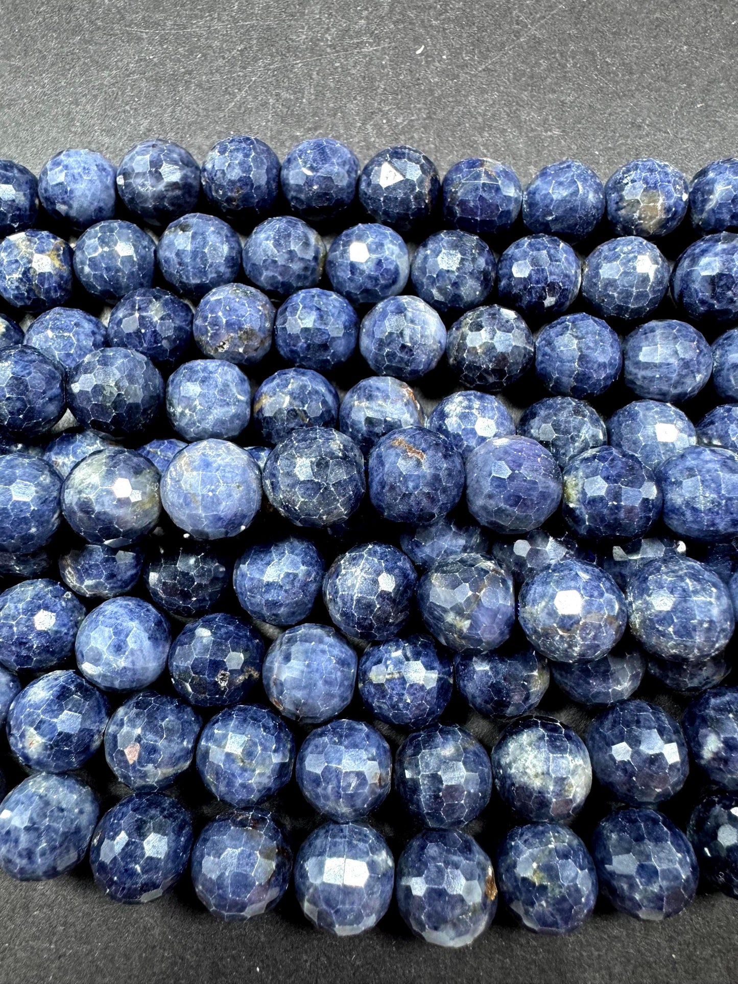 AA Natural  sapphire gemstone bead .faceted round bead . Beautiful natural blue sapphire gemstone bead . Excellent quality Full strand 15.5”