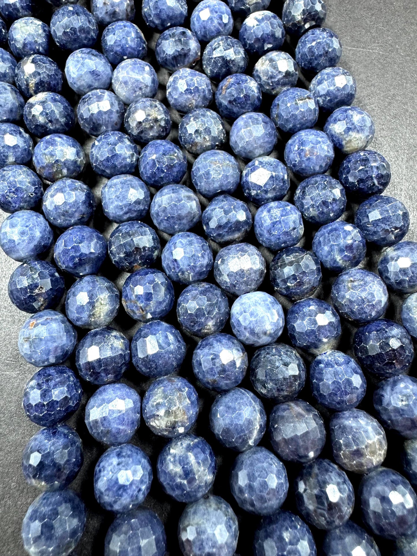 AA Natural  sapphire gemstone bead .faceted round bead . Beautiful natural blue sapphire gemstone bead . Excellent quality Full strand 15.5”