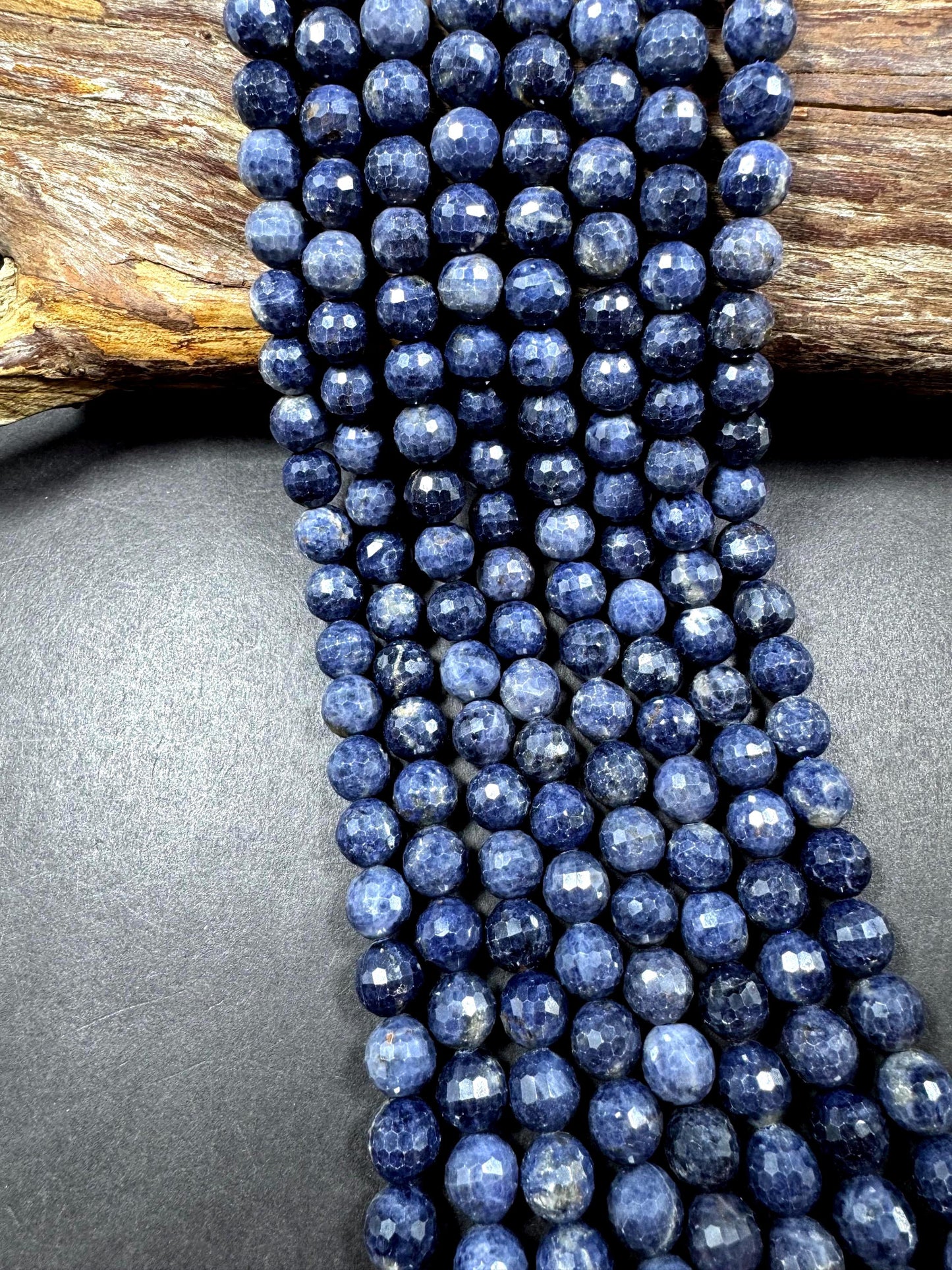 AA Natural  sapphire gemstone bead .faceted round bead . Beautiful natural blue sapphire gemstone bead . Excellent quality Full strand 15.5”