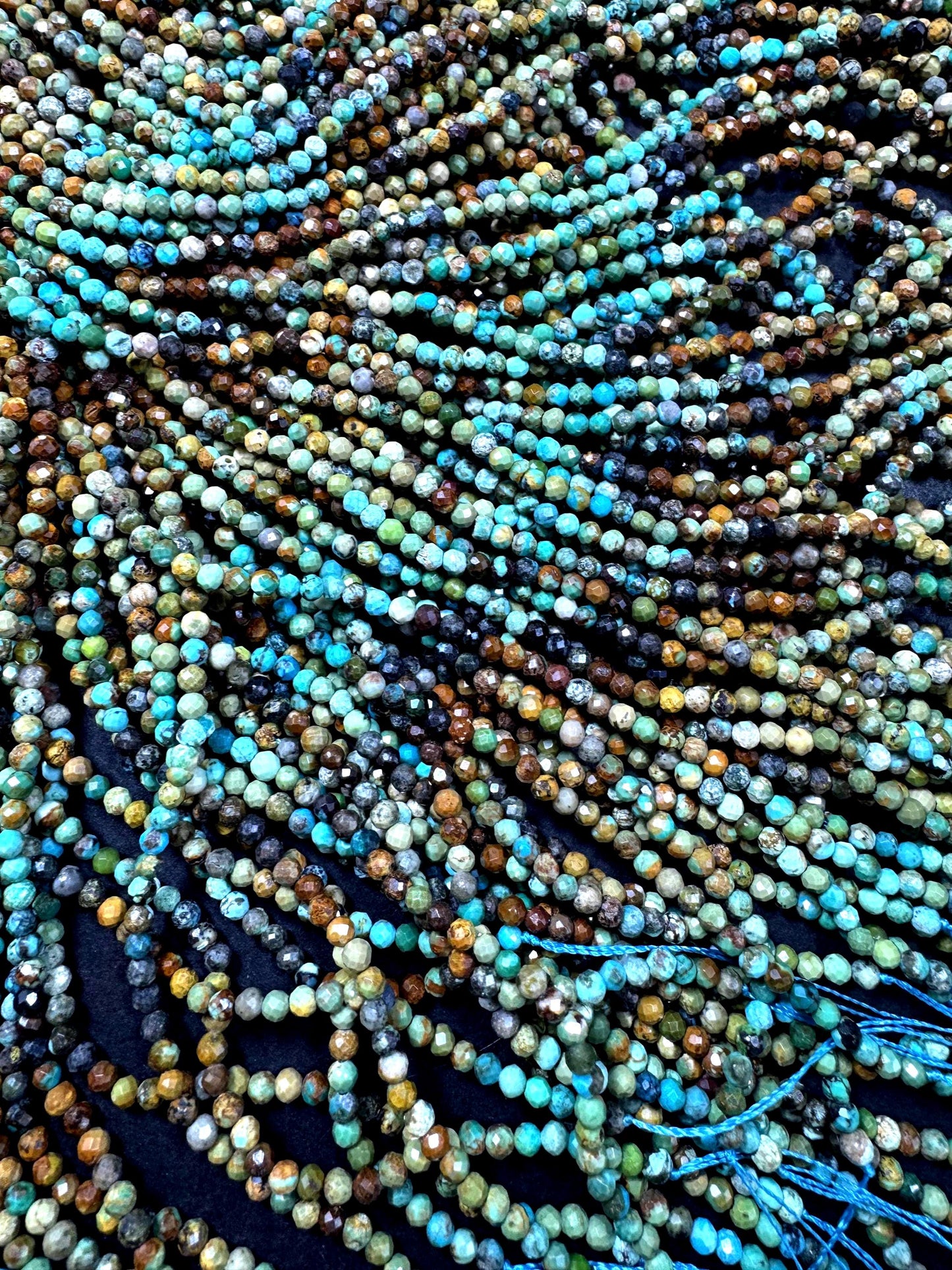 Natural turquoise gemstone bead. faceted round shape . gorgeous multi color turquoise beads. excellent quality ! full strand 15.5