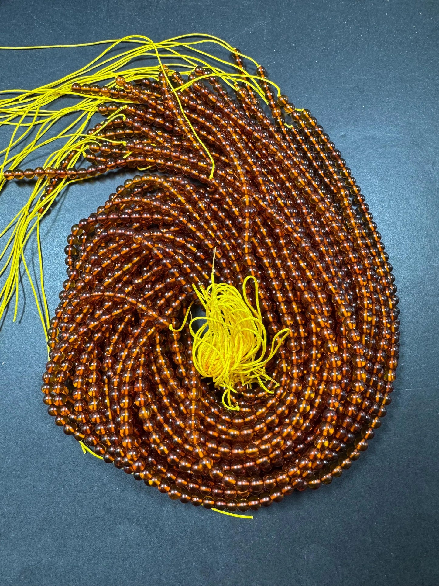 Natural 100% Baltic Gold bead . smooth round beads. 4mm . golden brown Natural color ! full strand 15.5