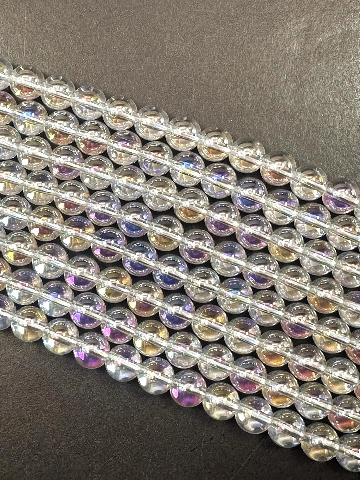 Beautiful Crystal Glass Pearl Bead. Round shape bead. Gorgeous clear high quality crystal bead! Full strand 15.5"