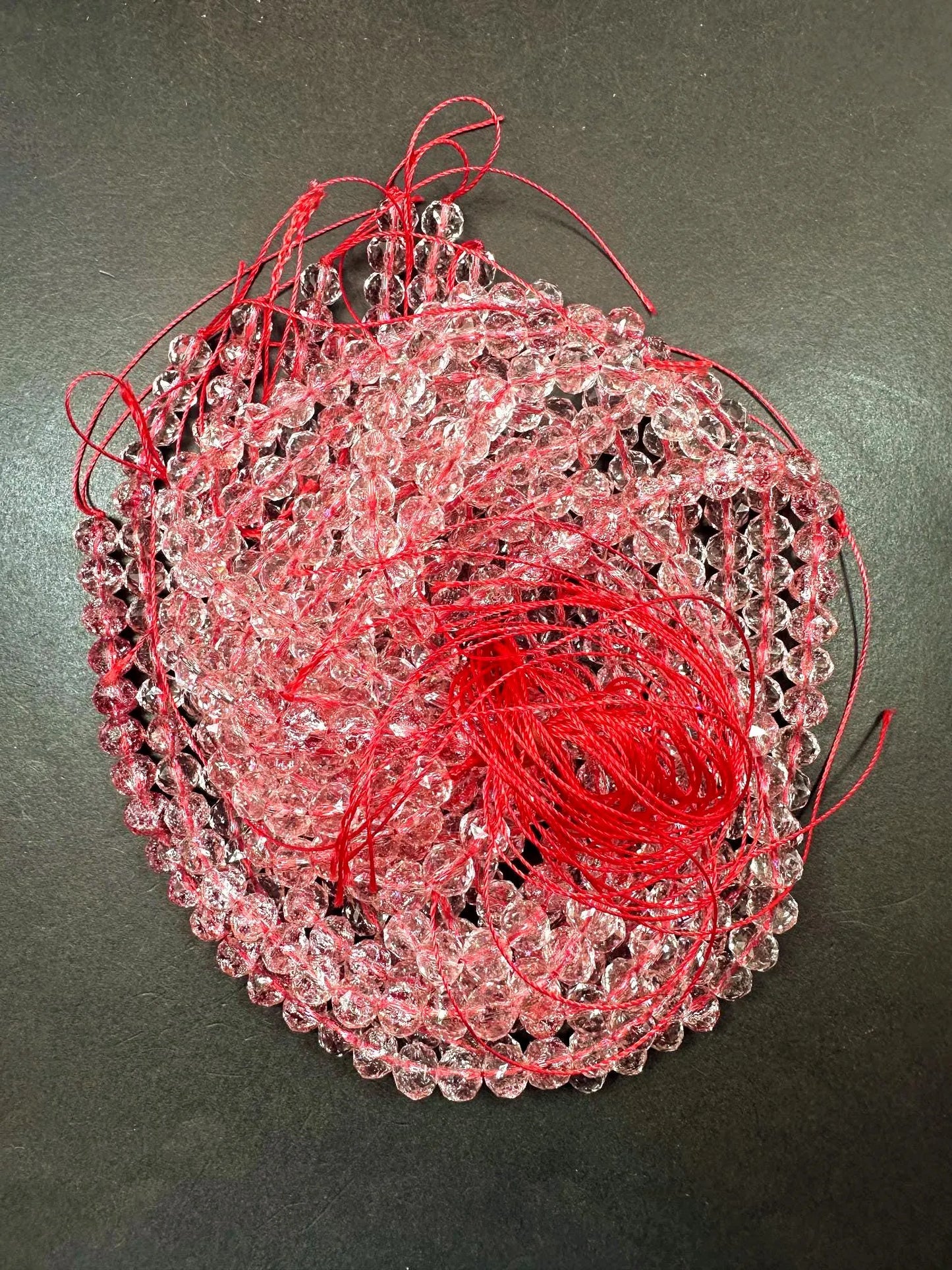 Beautiful Clear Strawberry Red Chinese Crystal Glass Bead Faceted 6MM 8MM 10MM Round Bead, High Quality Full Strand 15.5"
