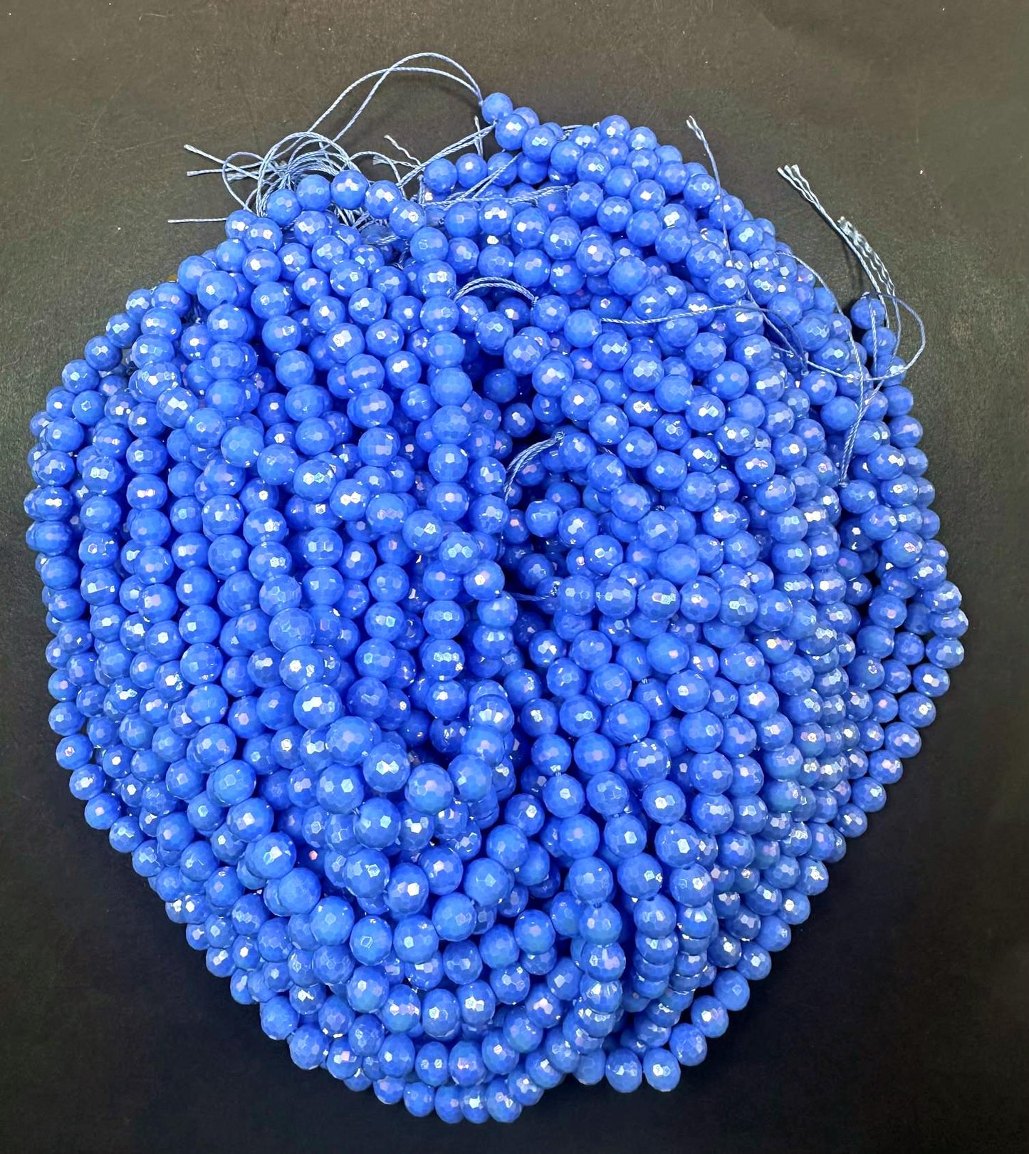 Beautiful Blue Purple Crystal Round Shape Faceted Bead. Gorgeous high quality crystal bead! Full strand 15.5"
