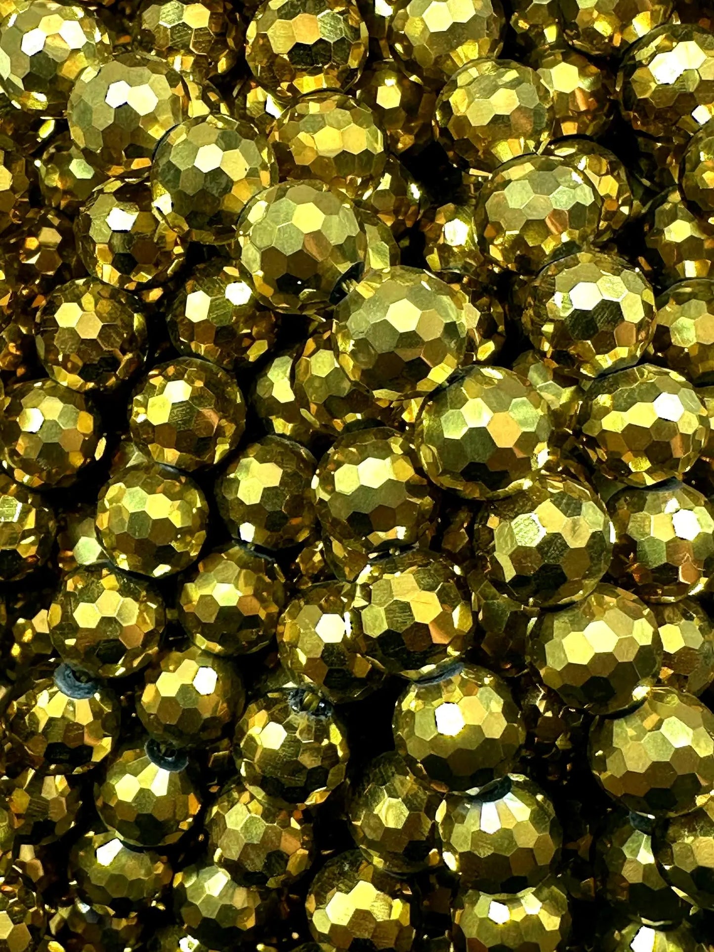 Beautiful Gold Crystal Gemstone Bead, Faceted Round Beads, Gorgeous Gold Color Loose Beads Full Strand 15.5"