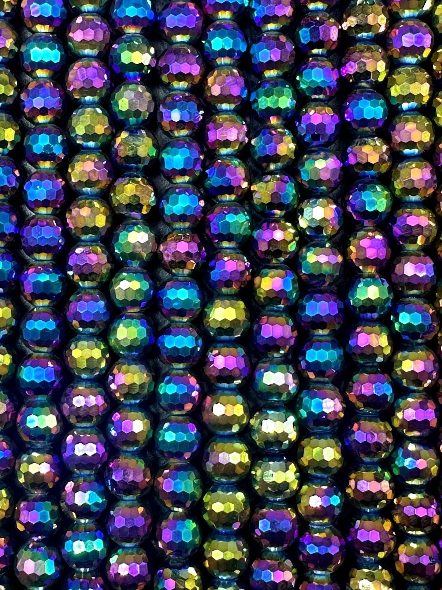 Beautiful Rainbow Galaxy crystal Bead, Faceted Round Beads, Gorgeous Multicolor Color Loose Beads Full Strand 15.5"