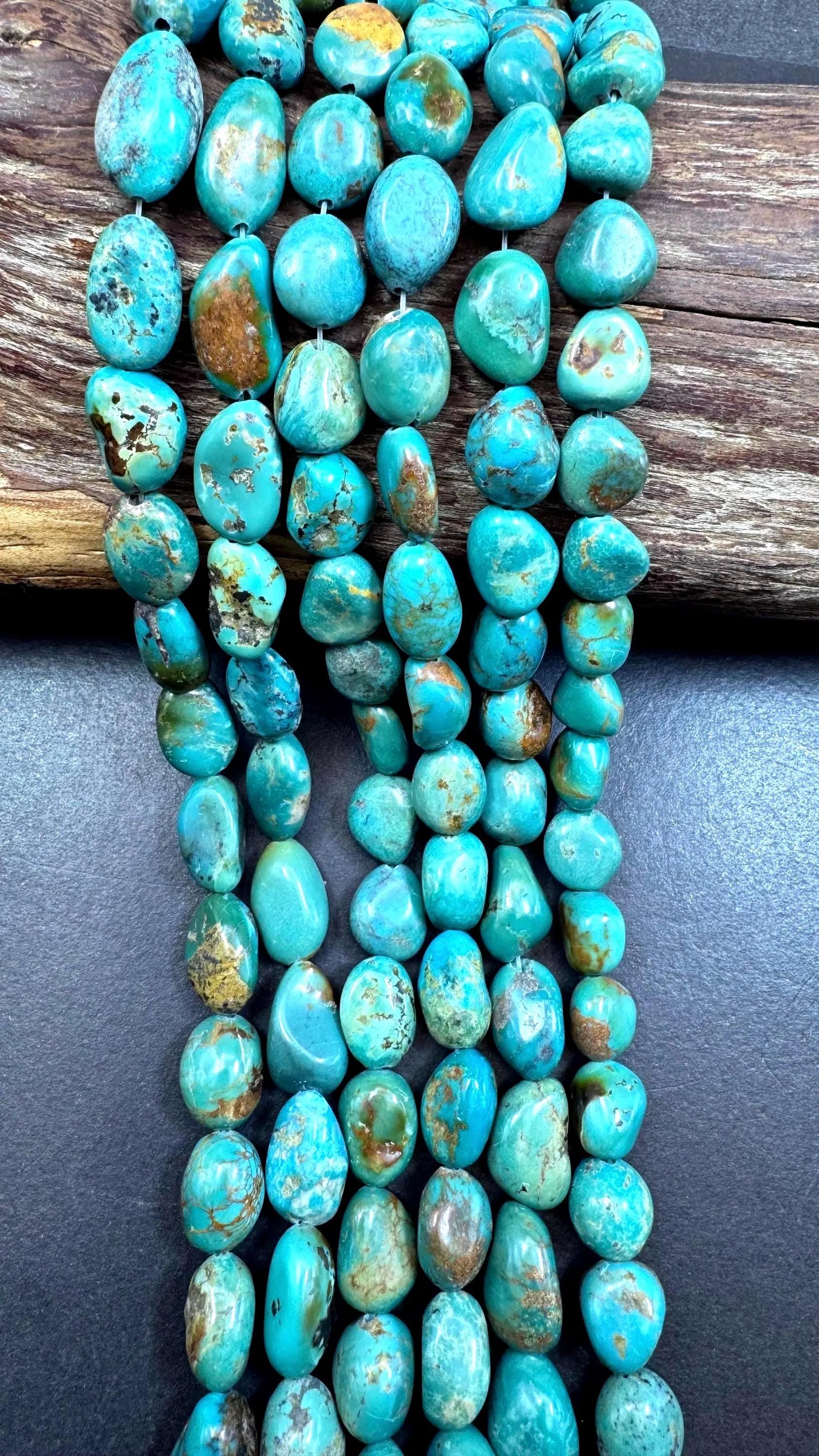 100% Natural Turquoise gemstone bead. Gorgeous Natural blue turquoise beads. Freeform oval shape . Excellent quality . Full strand 15.5”