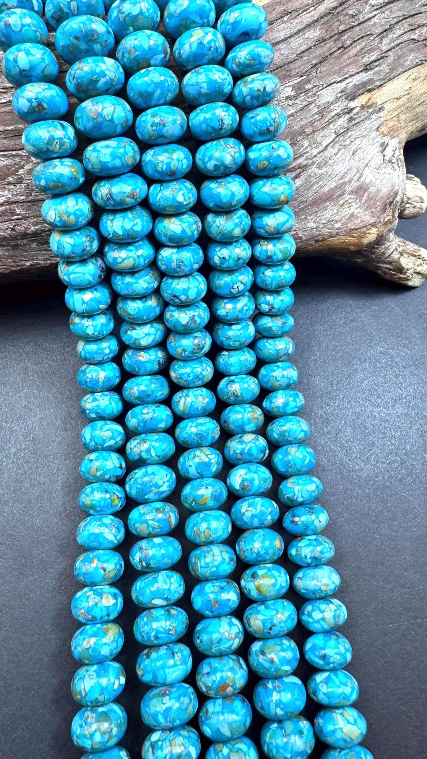 Natural Turquoise gemstone bead. Beautiful Mosaic Turquoise bead. Excellent quality . Full strand 15.5"