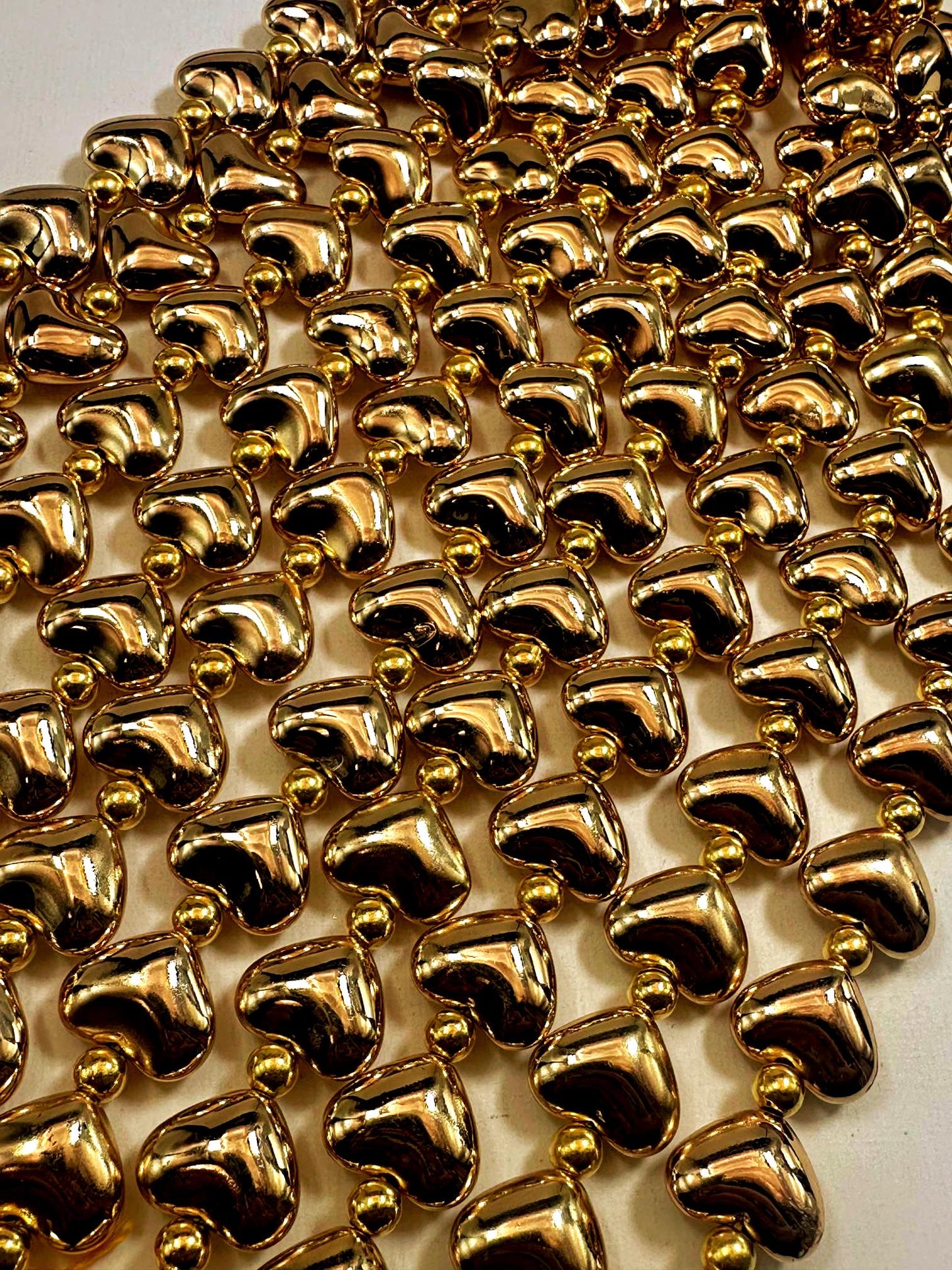 Beautiful Gold Plated Heart Shape Beads 10x10mm - 12x15mm, Great Quality Half Strand 7.5"