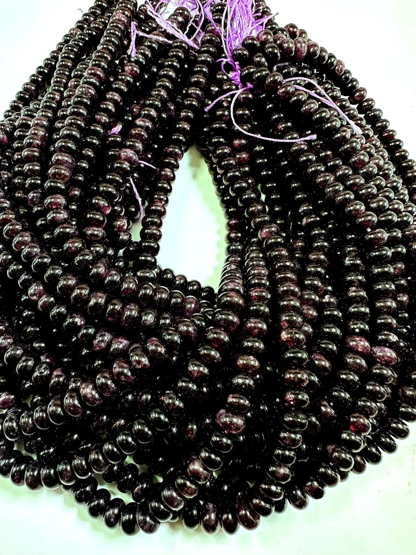 Beautiful 100% Natural Dark Purple Jade Smooth Rondelle Shaped Gemstone Beads 5x8mm, Stunning Dark Purple Shade, Great Quality 15.5"