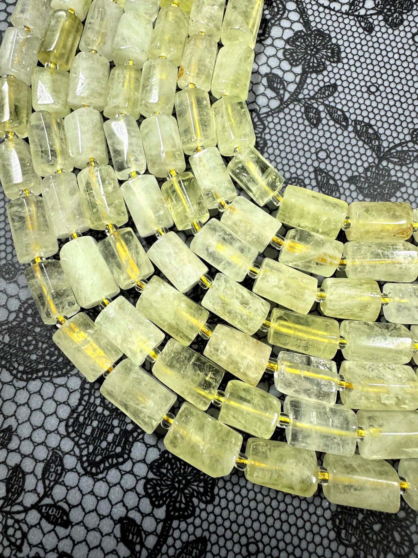 AAA Natural lemon quartz gemstone bead. 8x12mm tube shape .beautiful Natural color. Excellent quality . full strand 15.5