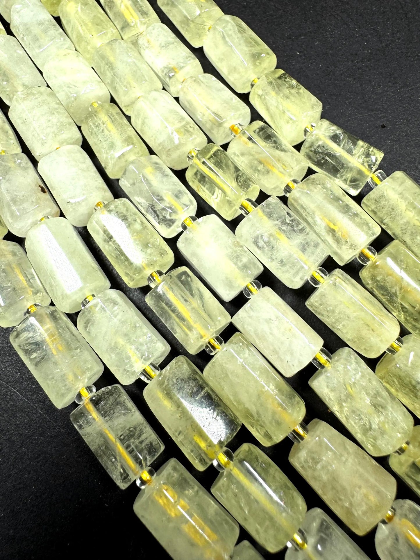 AAA Natural lemon quartz gemstone bead. 8x12mm tube shape .beautiful Natural color. Excellent quality . full strand 15.5