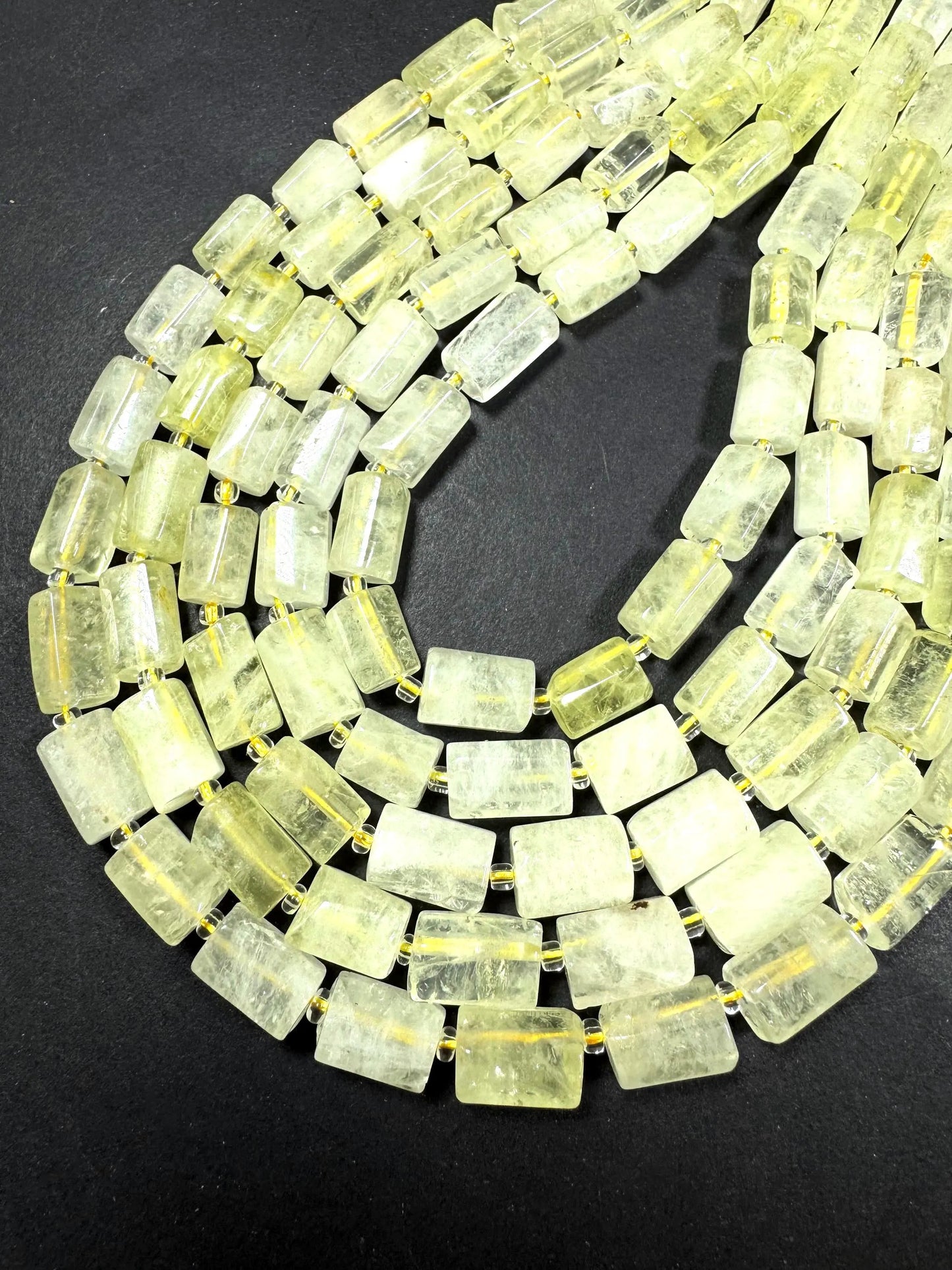 AAA Natural lemon quartz gemstone bead. 8x12mm tube shape .beautiful Natural color. Excellent quality . full strand 15.5