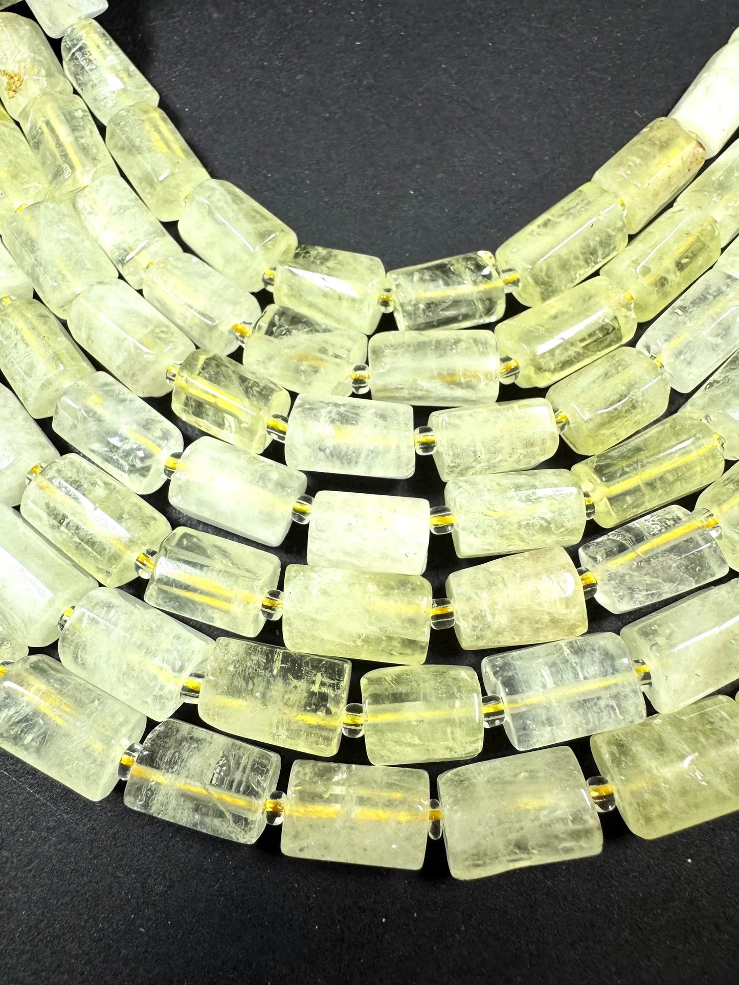 AAA Natural lemon quartz gemstone bead. 8x12mm tube shape .beautiful Natural color. Excellent quality . full strand 15.5
