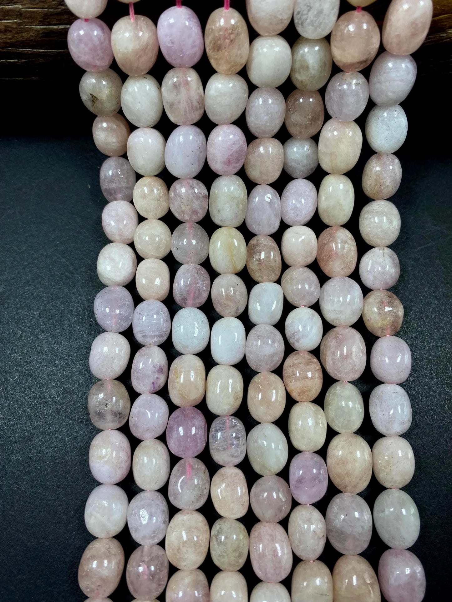 Natural pink gemstone bead. smooth Rondell shape. gorgeous natural pink color. excellent quality