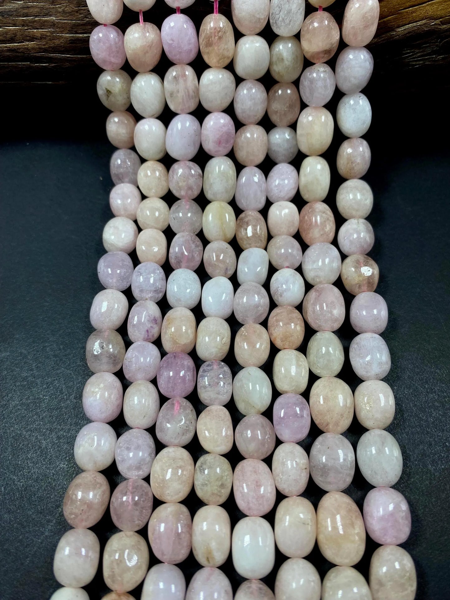Natural pink gemstone bead. smooth Rondell shape. gorgeous natural pink color. excellent quality