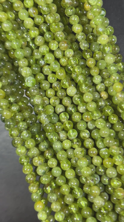 AAA Natural Green Peridot Gemstone Bead 5mm Round Beads, Gorgeous Natural Green Peridot Gemstone Beads, Excellent Quality Full Strand 15.5"