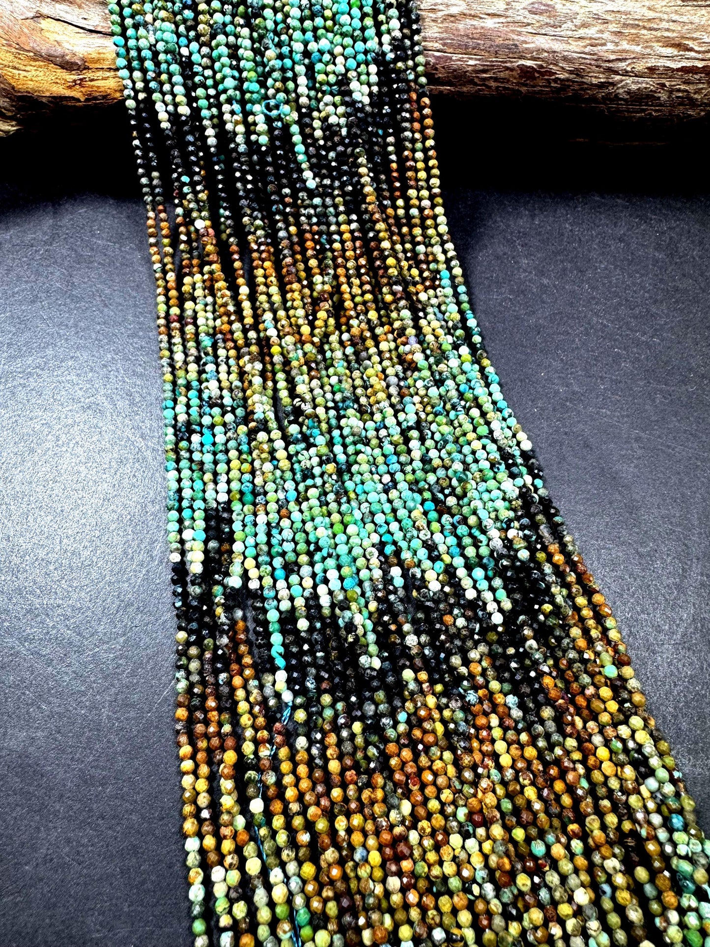 100% Natural turquoise gemstone bead. faceted round shape . natural blue brown color. Excellent quality ! full strand 15.5