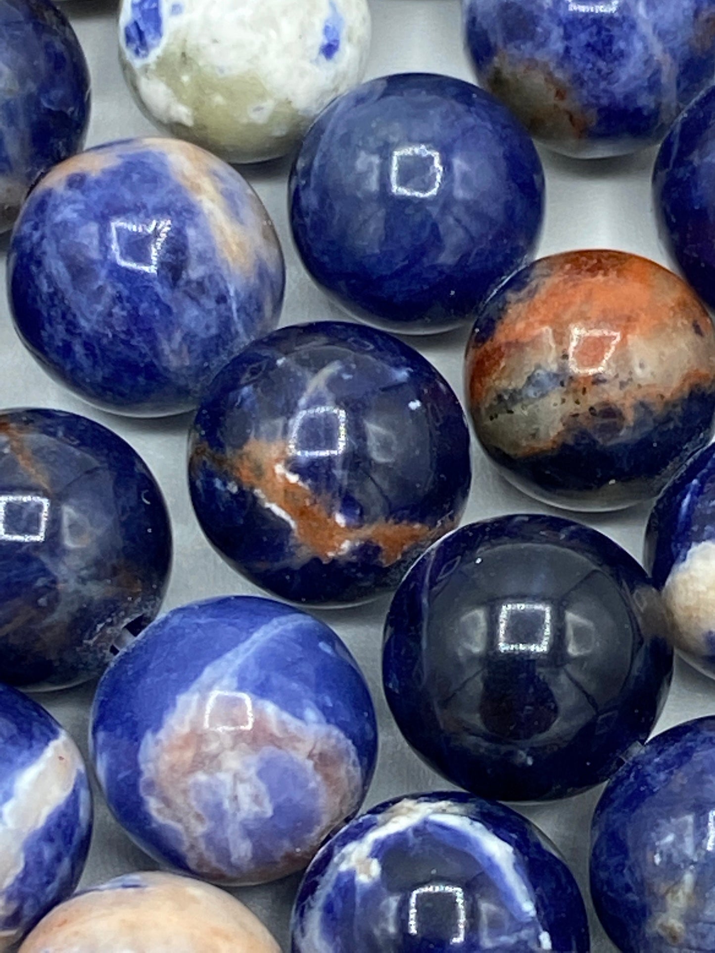 Natural Orange Sunset Sodalite Gemstone Bead 6mm 10mm Round Beads, Beautiful Natural Blue Orange Color Gemstone Beads