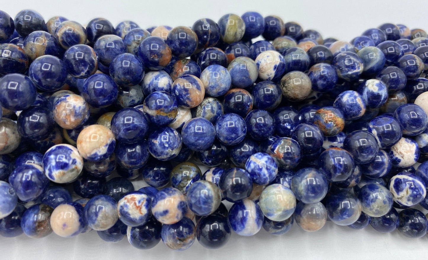 Natural Orange Sunset Sodalite Gemstone Bead 6mm 10mm Round Beads, Beautiful Natural Blue Orange Color Gemstone Beads