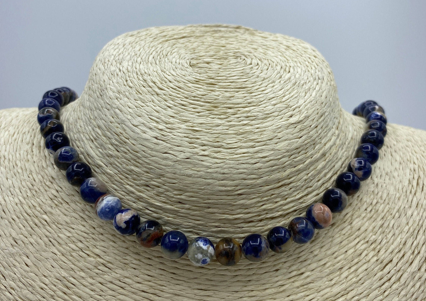 Natural Orange Sunset Sodalite Gemstone Bead 6mm 10mm Round Beads, Beautiful Natural Blue Orange Color Gemstone Beads