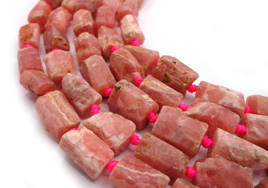 NATURAL Gemstone Rhodochrosite, Tube Shape 10x8mm, Full Strand 16" Great for making Jewelry! Not treated in anyway! AAA quality