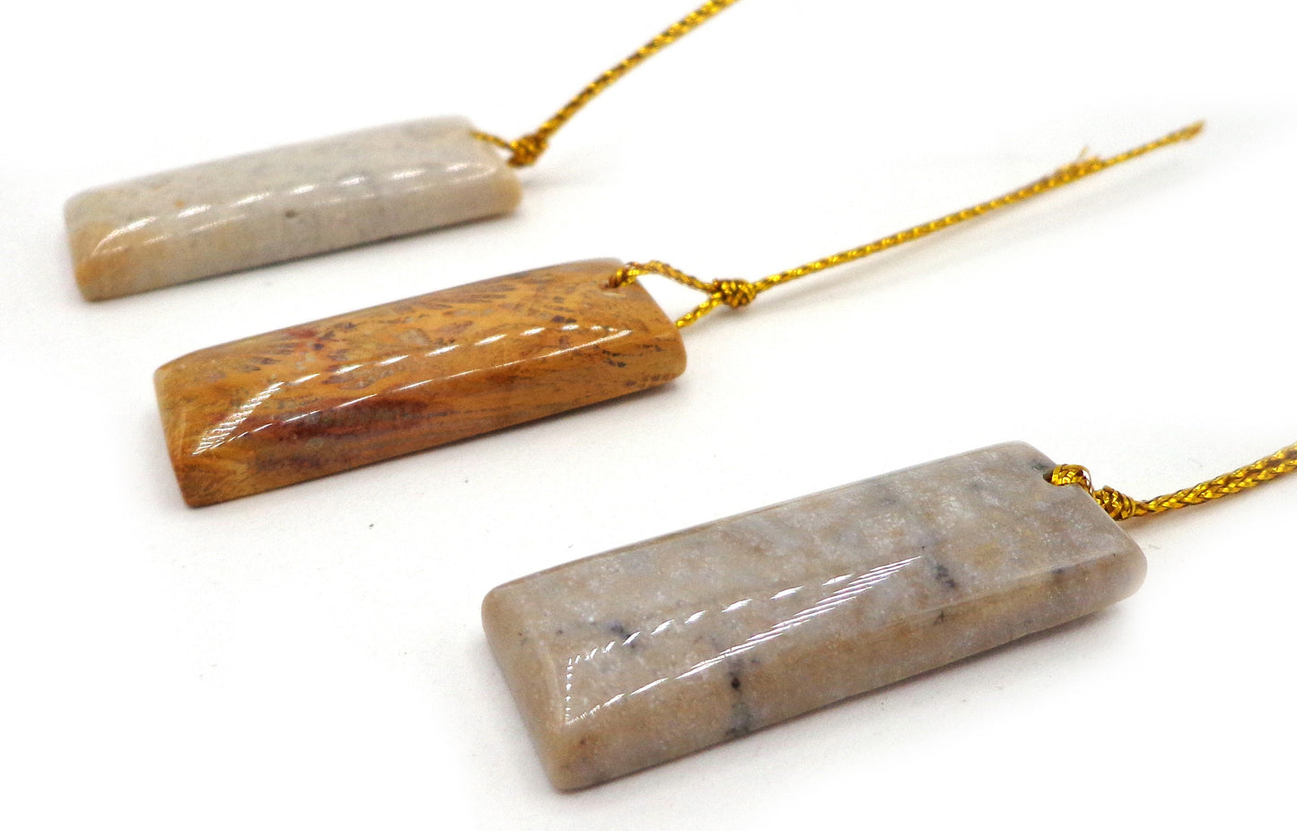 NATURAL Fossilized Coral, Rectangular and Teardrop Pendants, Great for JEWELRY making! Not treated in anyway!