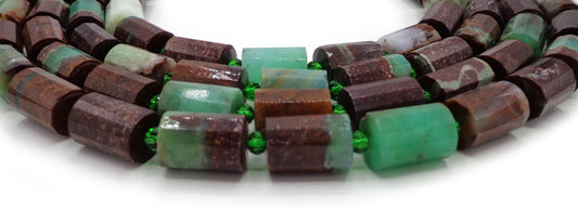 NATURAL Gemstone Chrysoprase, 15x10mm Cylinder, Full Strand 16" Great for JEWELRY making! Not treated in anyway! AAA Quality!