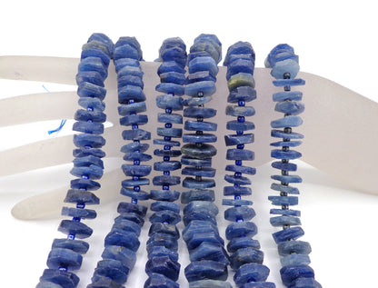 NATURAL Gemstone Kyanite Pinwheel beads 12mm beads, Full length 15.5 inches, Freeform Pinwheel Shape, Great for JEWELRY making! AAA Quality!