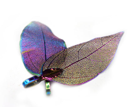 Chromatic Natural Tree Leaf Pendant, Organic Leaf Shape, Great for Jewelry making!