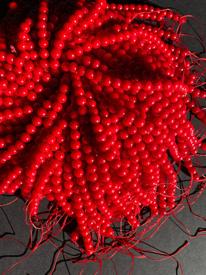 Natural Red Bamboo Coral 2mm 4mm 6mm 8mm 10mm Round Beads, Gorgeous Red Bamboo Coral Gemstone Bead, Full Strand 15.5"