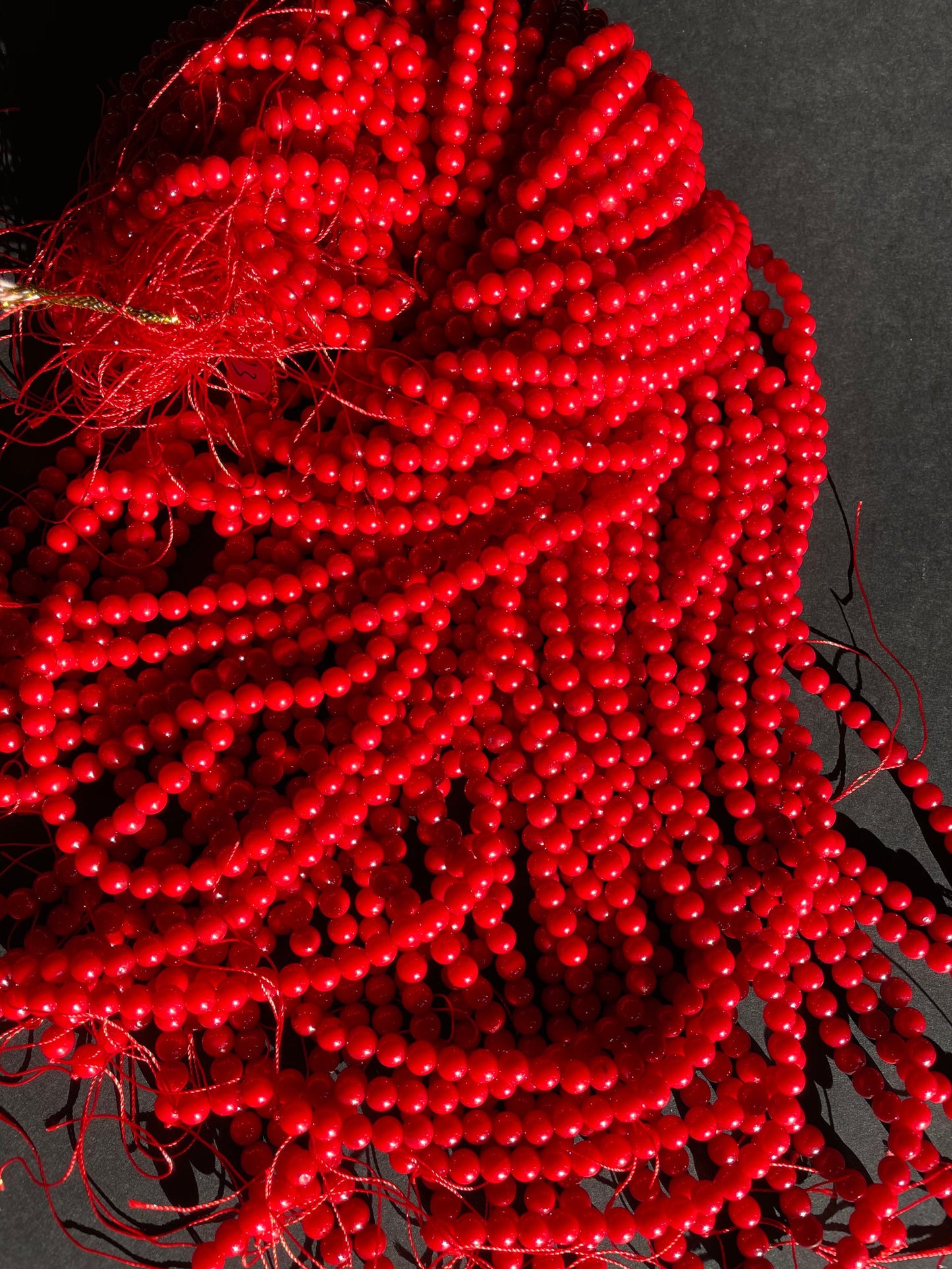 Natural Red Bamboo Coral 2mm 4mm 6mm 8mm 10mm Round Beads, Gorgeous Red Bamboo Coral Gemstone Bead, Full Strand 15.5"